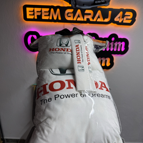 Beyaz kılıf set boyun yastığı -kemer pedi-ön arka kılıf